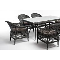  "Амароне" обеденная группа из искусственного ротанга на 6 персон, цвет графит, фото 19 