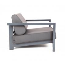  "Гранада" кресло алюминиевое, цвет темно-серый (RAL7024) муар, ткань темно-серая 027, фото 4 