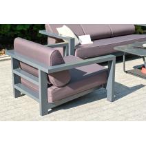  "Гранада" кресло алюминиевое, цвет темно-серый (RAL7024) муар, ткань темно-серая 027, фото 6 