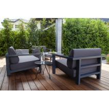  "Гранада" кресло алюминиевое, цвет темно-серый (RAL7024) муар, ткань темно-серая 027, фото 8 