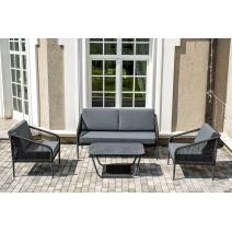  "Канны" лаунж-зона 4-местная плетеная из роупа (веревки), цвет темно-серый, фото 1 