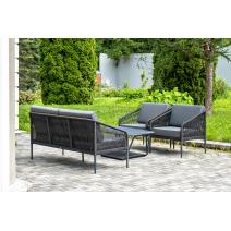  "Канны" лаунж-зона 4-местная плетеная из роупа (веревки), цвет темно-серый, фото 3 