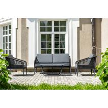  "Канны" лаунж-зона 4-местная плетеная из роупа (веревки), цвет темно-серый, фото 4 