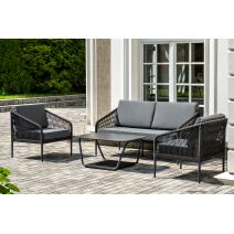  "Канны" лаунж-зона 4-местная плетеная из роупа (веревки), цвет темно-серый, фото 6 