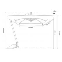  "Корсика" зонт уличный 3х3м на боковой алюминиевой опоре, цвет под дерево, фото 10 