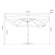  "Корсика" зонт уличный 3х3м на боковой алюминиевой опоре, цвет под дерево, фото 11 