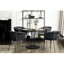  "Диего" обеденная группа на 4 персоны со стульями "Бордо" плетения колос, столешница "серый гранит", фото 1 