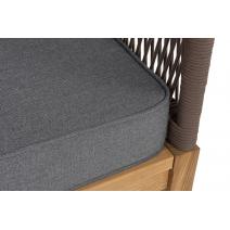  "Канны" кресло плетеное из роупа, основание дуб, роуп коричневый круглый, ткань темно-серая 027, фото 6 