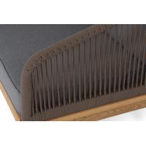  "Канны" кресло плетеное из роупа, основание дуб, роуп коричневый круглый, ткань темно-серая 027, фото 7 