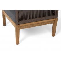  "Канны" кресло плетеное из роупа, основание дуб, роуп коричневый круглый, ткань темно-серая 027, фото 8 