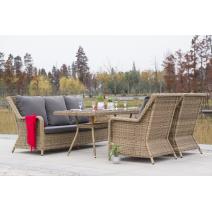  "Гляссе" обеденная группа из искусственного ротанга, цвет соломенный, фото 1 