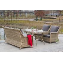  "Гляссе" обеденная группа из искусственного ротанга, цвет соломенный, фото 11 