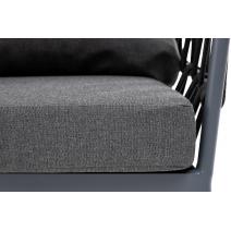  "Диего" кресло плетеное из роупа, каркас алюминий темно-серый (RAL7024) муар, роуп темно-серый круглый, ткань темно-серая 027, фото 9 