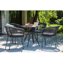  "Форли" обеденная группа на 4 персоны, квадратный стол, цвет "серый гранит", фото 1 