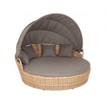  "Стильяно" плетеная кровать круглая, цвет соломенный, фото 1 