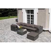  "Лунго" трансформирующаяся лаунж-зона из искусственного ротанга, цвет графит, фото 1 