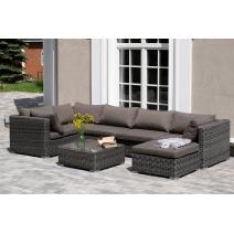  "Лунго" трансформирующаяся лаунж-зона из искусственного ротанга, цвет графит, фото 4 