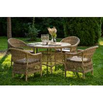 "Дольче" обеденная группа из искусственного ротанга, цвет соломенный, фото 1 