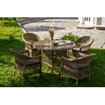  "Дольче" обеденная группа из искусственного ротанга, цвет соломенный, фото 2 