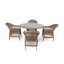  "Дольче" обеденная группа из искусственного ротанга, цвет соломенный, фото 16 