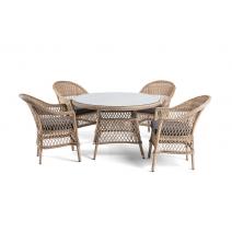  "Дольче" обеденная группа из искусственного ротанга, цвет соломенный, фото 17 