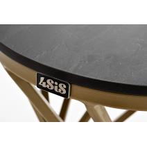  "Сантьяго" журнальный стол из HPL круглый Ø40 H55, каркас из стали золотой, цвет столешницы "серый гранит", фото 2 