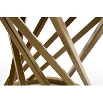  "Сантьяго" журнальный стол из HPL круглый Ø40 H55, каркас из стали золотой, цвет столешницы "серый гранит", фото 4 