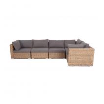  "Лунго" трансформирующийся диван из искусственного ротанга (гиацинт), цвет соломенный, фото 5 