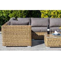  "Лунго" трансформирующийся диван из искусственного ротанга (гиацинт), цвет соломенный, фото 8 