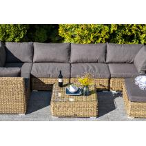  "Лунго" трансформирующийся диван из искусственного ротанга (гиацинт), цвет соломенный, фото 16 