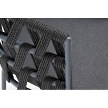  "Диего" стул плетеный из роупа, каркас из стали серый (RAL7022) муар, роуп темно-серый круглый, ткань темно-серая 027, фото 4 