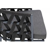  "Диего" стул плетеный из роупа, каркас из стали серый (RAL7022) муар, роуп темно-серый круглый, ткань темно-серая 027, фото 5 