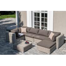  "Лунго" трансформирующаяся лаунж-зона из искусственного ротанга, цвет бежевый, фото 1 