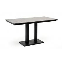  "Каффе" обеденный стол из HPL 140х70см, цвет "серый гранит", подстолье двойное черное, фото 1 