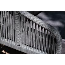  "Канны" диван 2-местный плетеный из роупа, каркас алюминий темно-серый (RAL7024) муар, роуп темно-серый круглый, ткань темно-серая 027, фото 7 