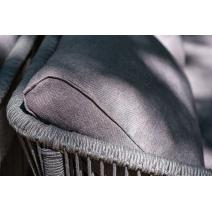  "Канны" диван 2-местный плетеный из роупа, каркас алюминий темно-серый (RAL7024) муар, роуп темно-серый круглый, ткань темно-серая 027, фото 8 