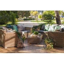  "Капучино Дабл" лаунж-зона из искусственного ротанга, цвет соломенный, фото 1 