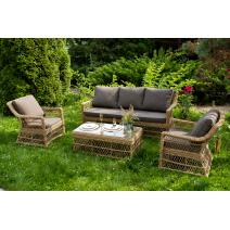  "Гранд Латте" лаунж-зона из искусственного ротанга, цвет соломенный, фото 1 