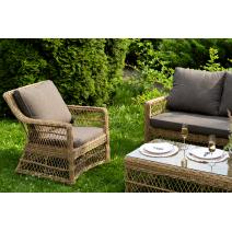  "Гранд Латте" лаунж-зона из искусственного ротанга, цвет соломенный, фото 14 