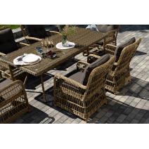  "Цесена" обеденная группа плетеная из искусственного ротанга, цвет соломенный, фото 10 