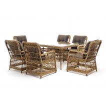  "Цесена" обеденная группа плетеная из искусственного ротанга, цвет соломенный, фото 31 