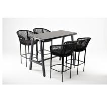 "Рио" барный комплект на 4 персоны, стол HPL "серый гранит", цвет темно-серый, фото 1 