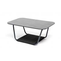  "Гранада" журнальный стол 90х60см из HPL, цвет "серый гранит", каркас темно-серый (RAL7024) муар, роуп темно-серый круглый, фото 3 