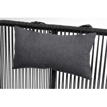  "Мадрид" кресло плетеное из роупа, каркас алюминий темно-серый (RAL7024) муар, роуп темно-серый круглый, ткань темно-серая 027, фото 5 