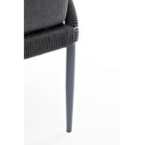  "Мадрид" кресло плетеное из роупа, каркас алюминий темно-серый (RAL7024) муар, роуп темно-серый круглый, ткань темно-серая 027, фото 8 
