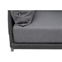  "Мадрид" кресло плетеное из роупа, каркас алюминий темно-серый (RAL7024) муар, роуп темно-серый круглый, ткань темно-серая 027, фото 9 