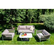  "Касабланка" лаунж-зона плетеная из роупа 4-местная, цвет серо-коричневый, фото 1 