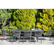  "Милан" стул плетеный из роупа, каркас алюминий темно-серый (RAL7024) муар, роуп темно-серый круглый, ткань темно-серая 027, фото 7 