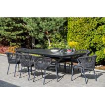  "Милан" стул плетеный из роупа, каркас алюминий темно-серый (RAL7024) муар, роуп темно-серый круглый, ткань темно-серая 027, фото 8 