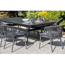  "Милан" стул плетеный из роупа, каркас алюминий темно-серый (RAL7024) муар, роуп темно-серый круглый, ткань темно-серая 027, фото 9 